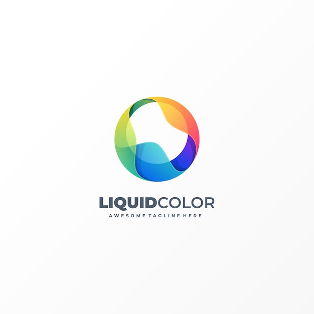 Ilustração logotipo objetos líquidos abstratos estilo colorido