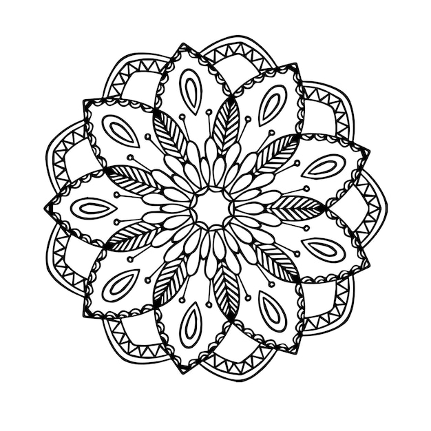 ilustração mandala design floral abstrato