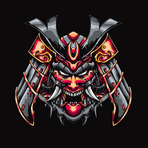 ilustração mecha samurai