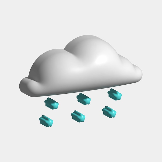 Vetor ilustração meteorológica 3d luz de chuva