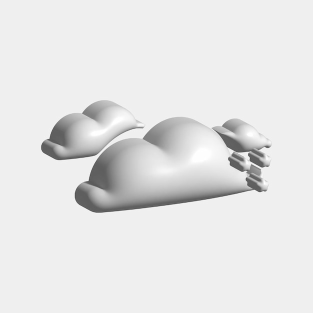 Vetor ilustração meteorológica 3d neve nublada