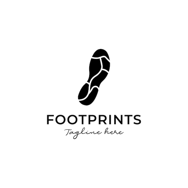 Ilustração minimalista do vetor do projeto do logotipo das impressões do pé