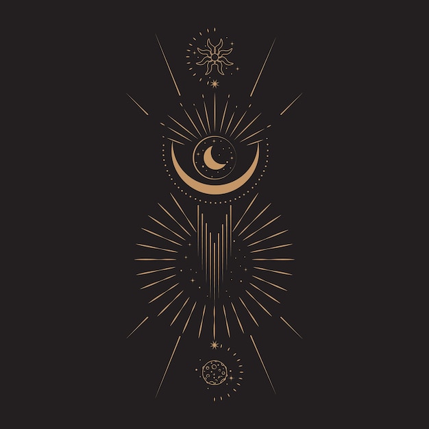Ilustração Mística e Esotérica de Magia Celestial