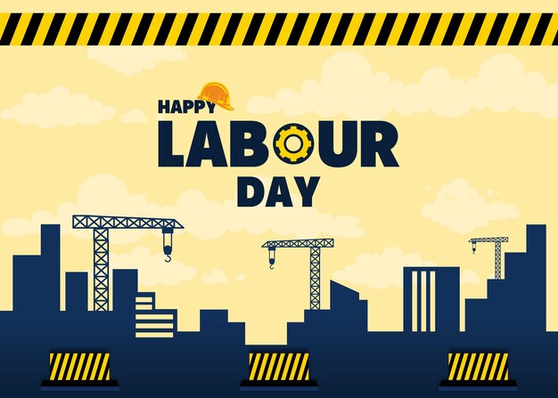ilustração Modelo de cartaz do Dia do Trabalho Celebração do Dia Internacional do Trabalho com equipamento de construção