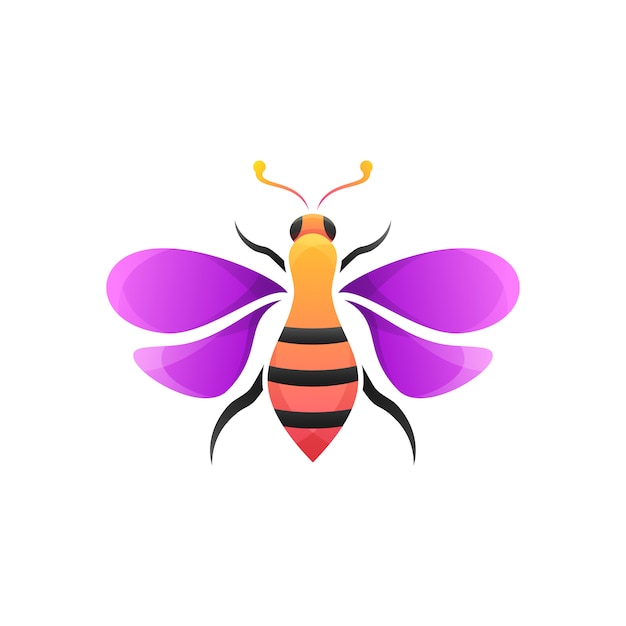 Ilustração moderna abelha colorida
