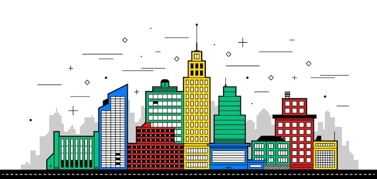 Vetor ilustração moderna da cidade