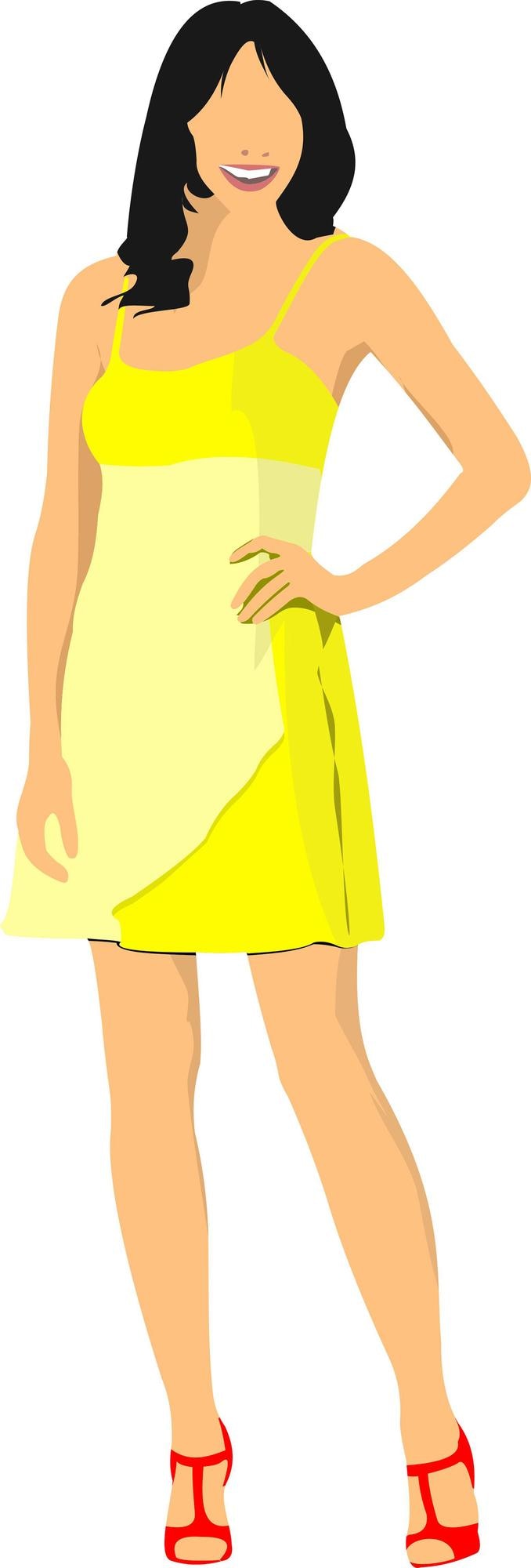 Vetor ilustração moderna do vetor colorido da jovem