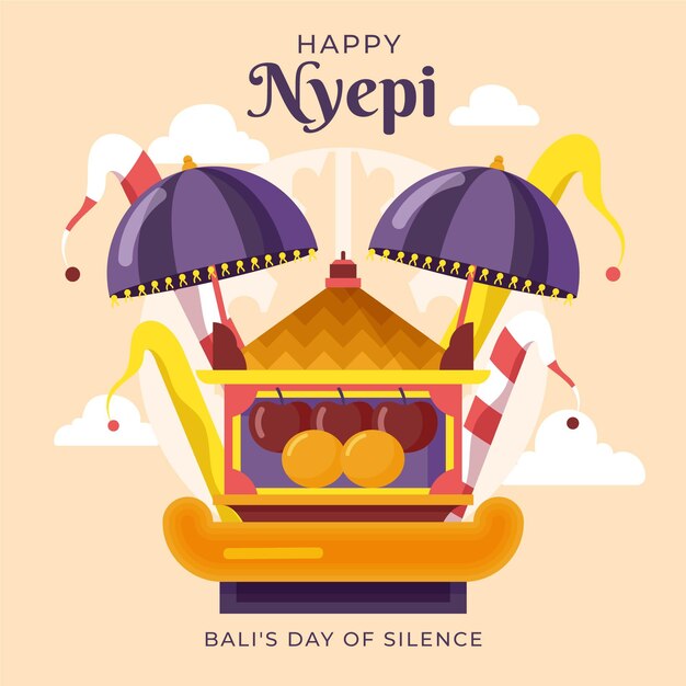 Ilustração nyepi feliz