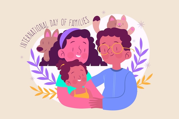 Ilustração orgânica do dia internacional das famílias