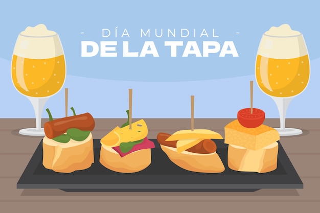 Vetor ilustração orgânica plana dia mundial de la tapa