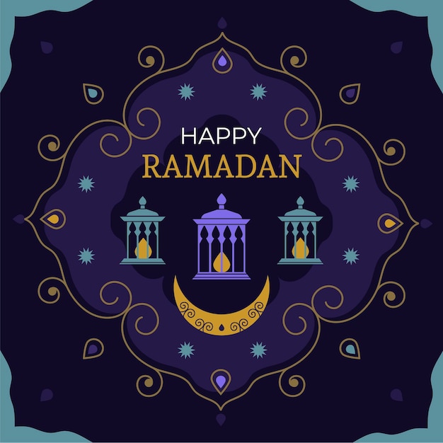 Ilustração orgânica plana ramadan