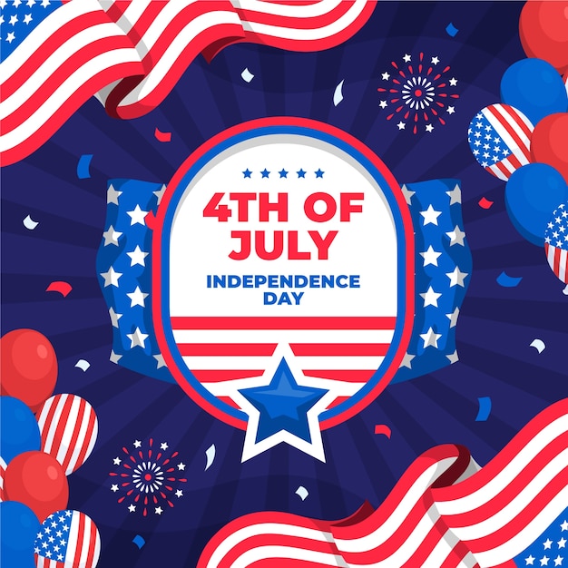 Ilustração para a celebração do Dia da Independência dos EUA