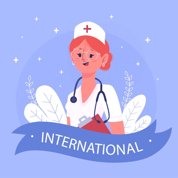 Ilustração para a celebração do Dia Internacional da Enfermeira
