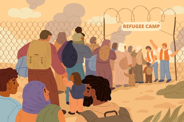 Vetor ilustração para a conscientização sobre o dia mundial dos refugiados