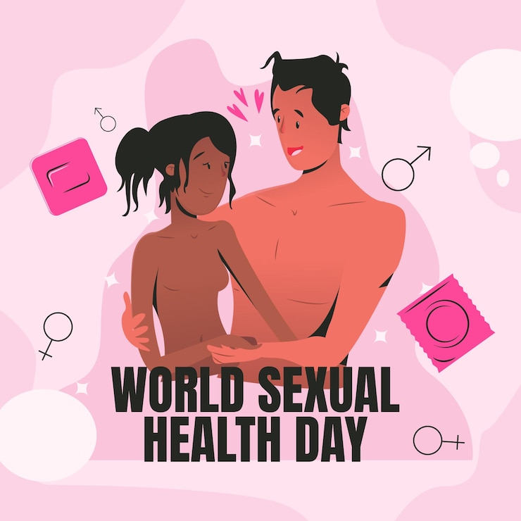 Vetor ilustração para a proteção da saúde sexual e sua educação