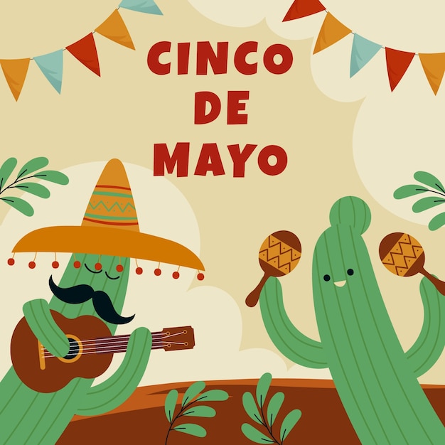 Ilustração para celebração de cinco de maio