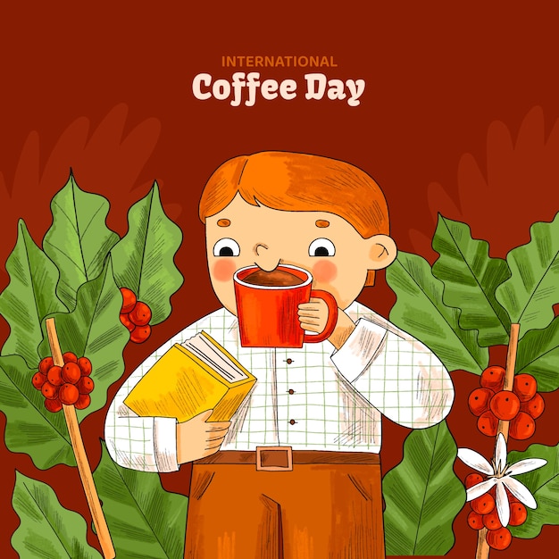 Vetor ilustração para celebração do dia internacional do café