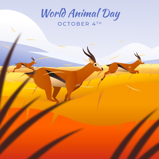 Ilustração para celebração do dia mundial dos animais