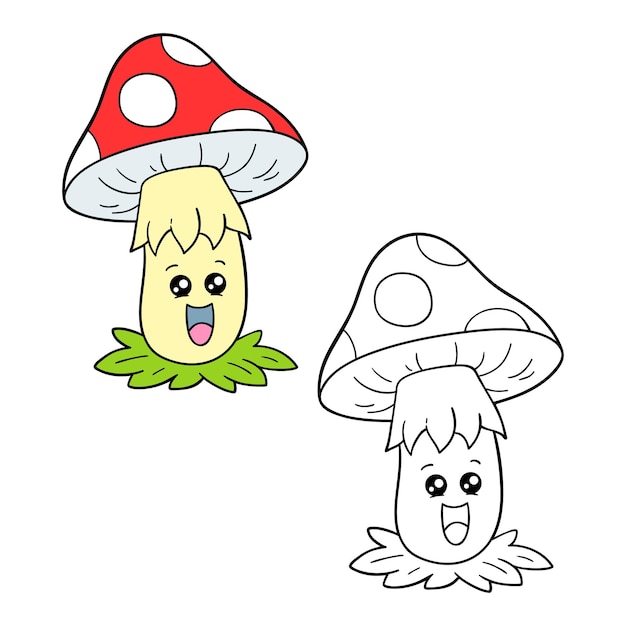 Desenho De Páginas Para Colorir Animado Cogumelo Bonitinho Com Esboço Olhos  Vetor PNG , Desenho De Cogumelo, Desenho De Carro, Desenho De Desenho  Animado Imagem PNG e Vetor Para Download Gratuito