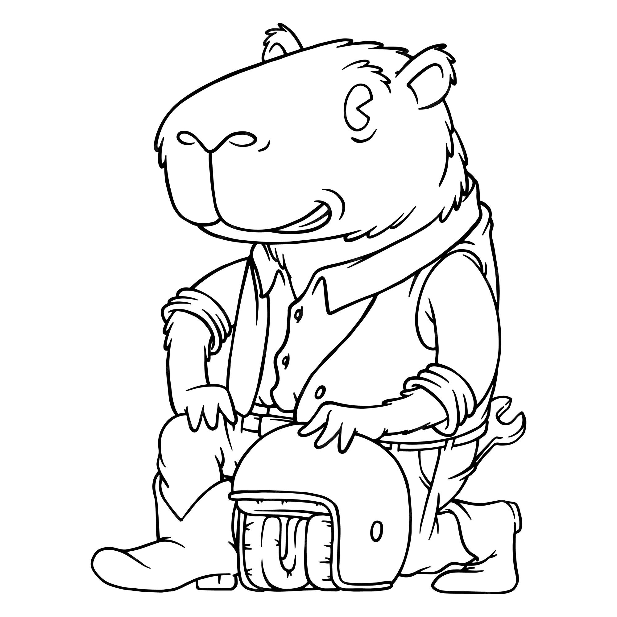 Desenhos para colorir de capivara de desenhos animados - Desenhos para  colorir gratuitos para impressão