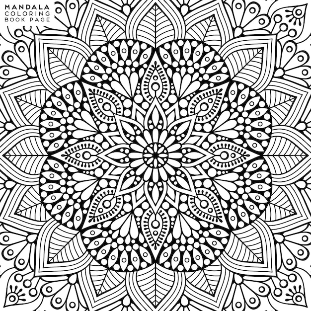 Ilustração para colorir mandala