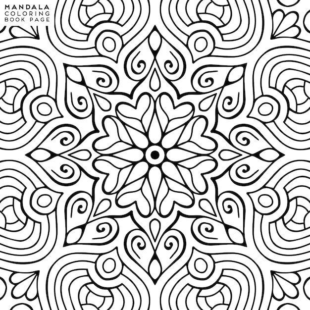 Ilustração para colorir mandala