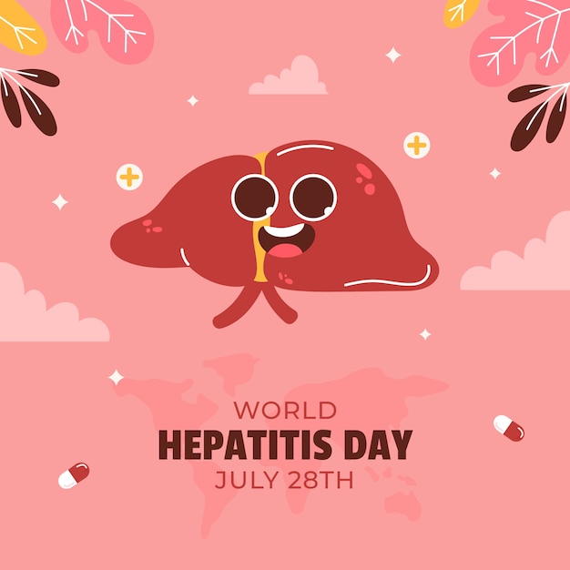 Ilustração para conscientização do dia mundial da hepatite