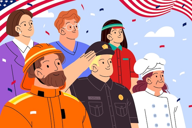 Ilustração para nós celebração do dia do trabalho