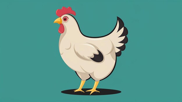 Vetor ilustração peculiar de frango de vetor plano