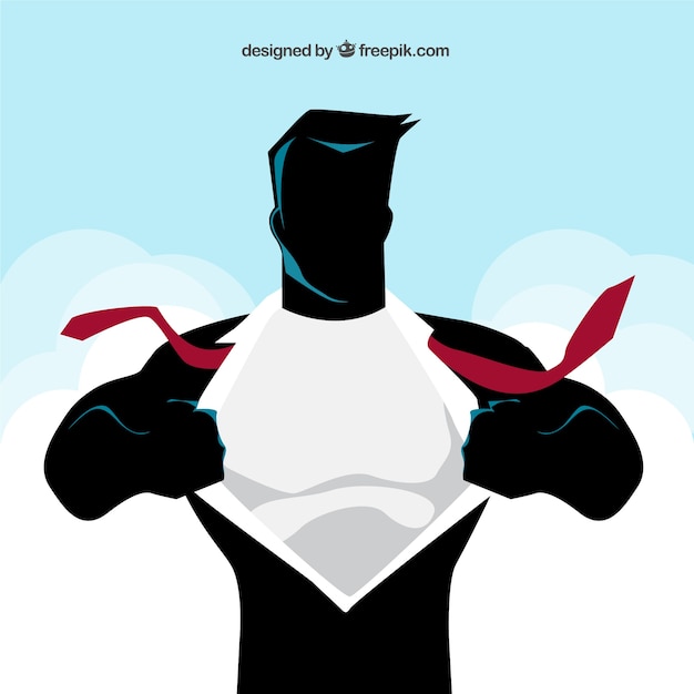 Ilustração peito super-herói em quadrinhos