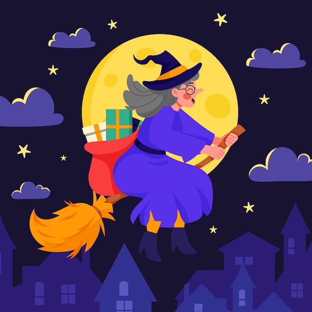 Ilustração plana befana