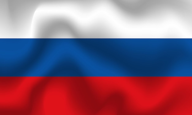 Ilustração plana da bandeira nacional da Rússia