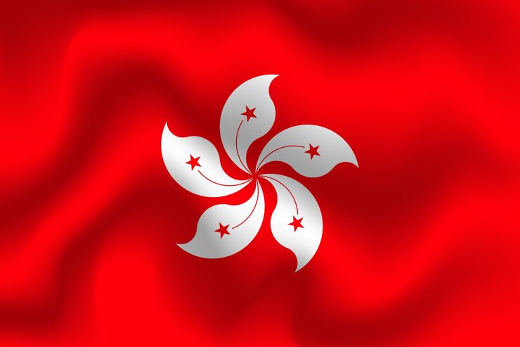 Vetor ilustração plana da bandeira nacional de hong kong