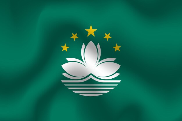 Ilustração plana da bandeira nacional de macau