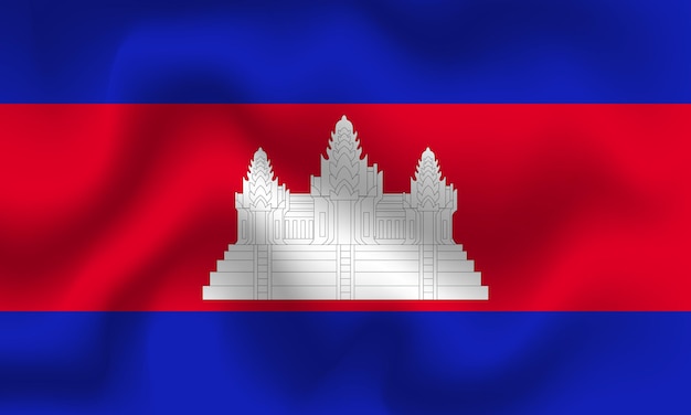 Vetor ilustração plana da bandeira nacional do camboja