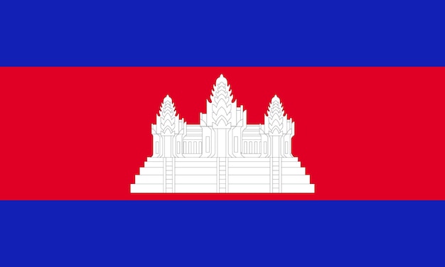 Vetor ilustração plana da bandeira nacional do camboja