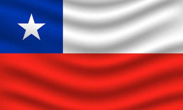 Ilustração plana da bandeira nacional do Chile