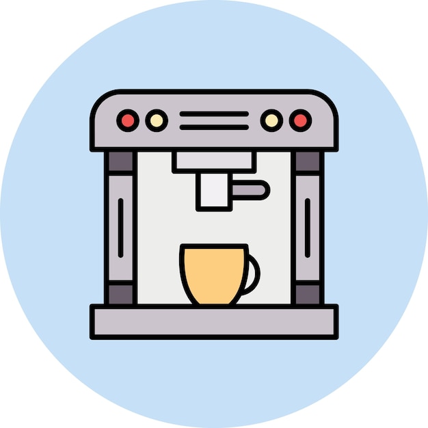 Vetor ilustração plana da cafeteira
