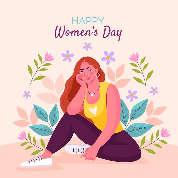 Ilustração plana da celebração do dia da mulher
