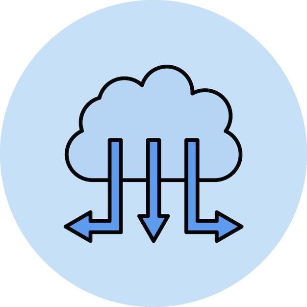 Vetor ilustração plana da distribuição das nuvens