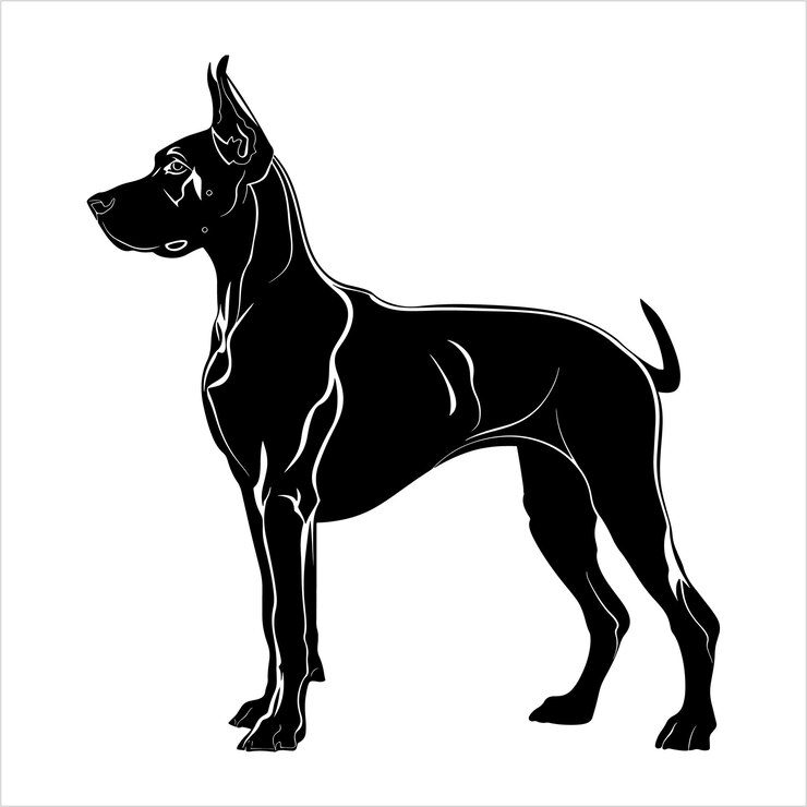 Vetor ilustração plana da silhueta do cão