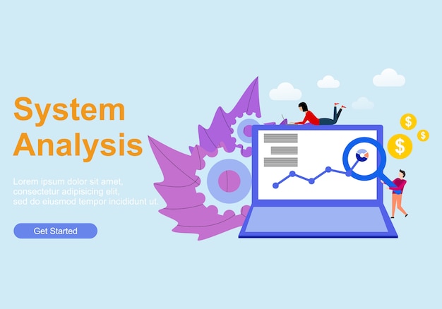 Ilustração plana da web analytics