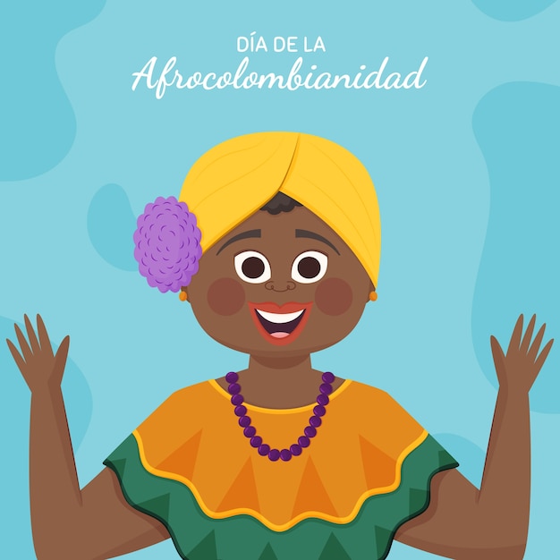 Vetor ilustração plana de afrocolombianidad