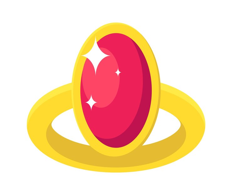 Vetor ilustração plana de anel de joias de diamante