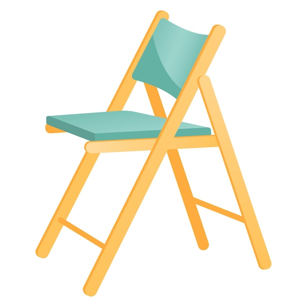 Ilustração plana de cadeira de sol para zona de bar de praia