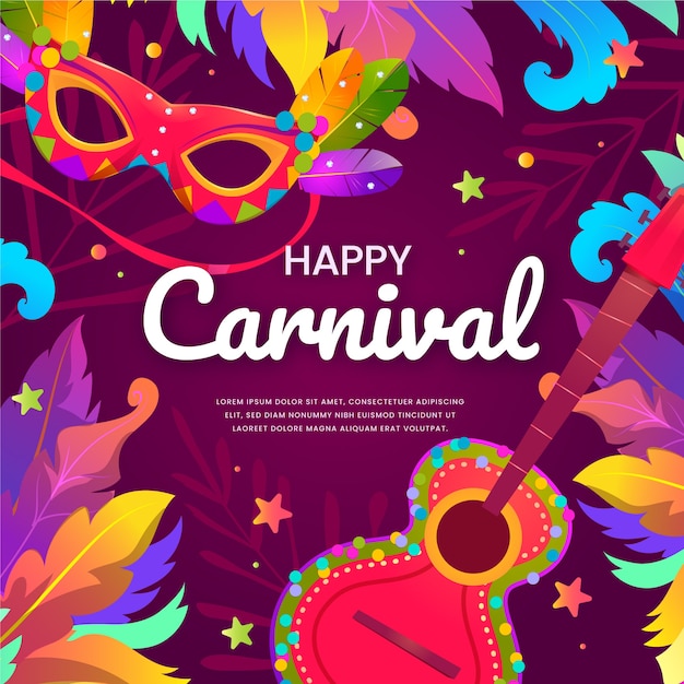 Ilustração plana de carnaval brasileiro