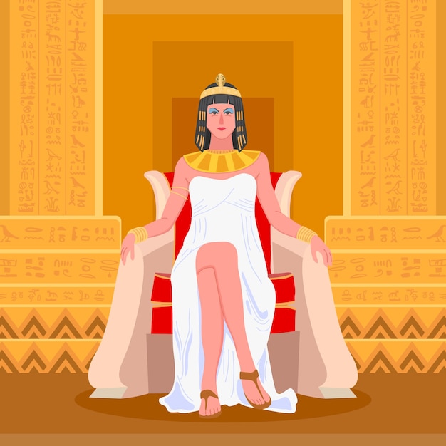 Vetor ilustração plana de cleópatra