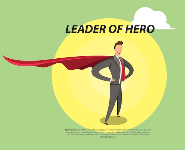 Ilustração plana de herói líder