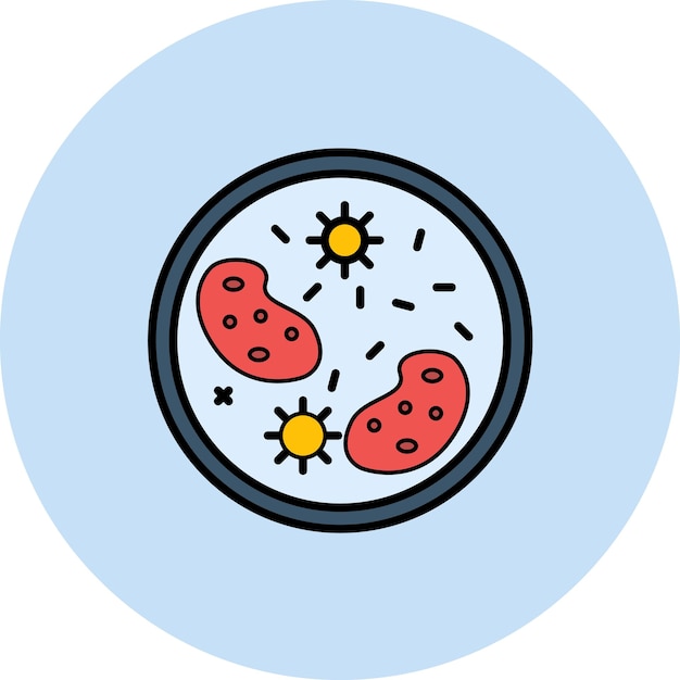 Vetor ilustração plana de microrganismos