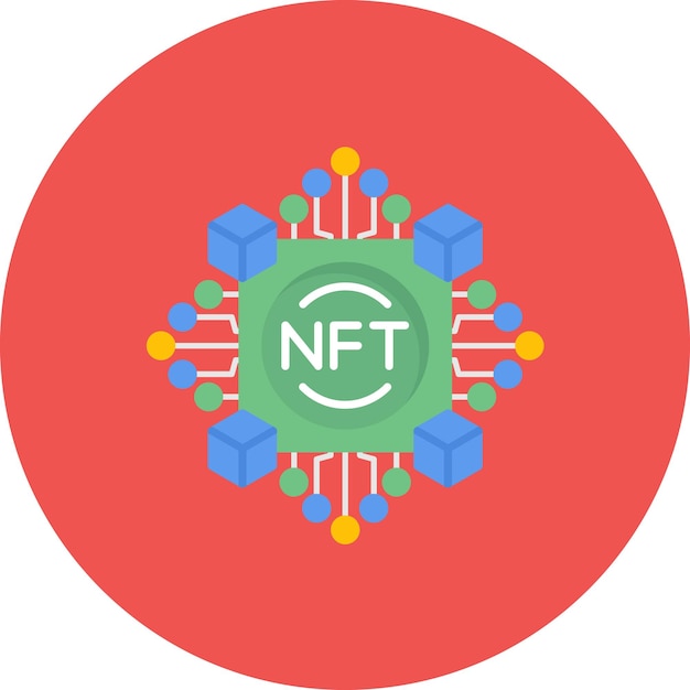 Vetor ilustração plana de nft